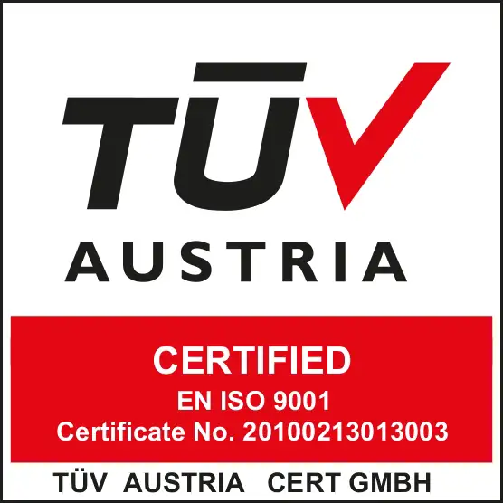 TüV Austria, DIN EN ISO 9001:2015 CERTIFIED